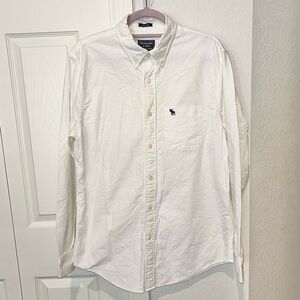 Abercrombie & Fitch White Button-Down Cotton Shirt